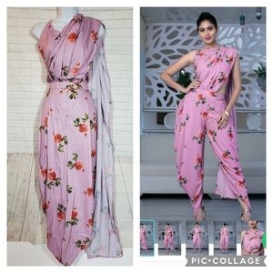 Indo-Western Dhoti Style Saree 2pc Set